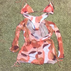 Two piece swimsuit with coverup